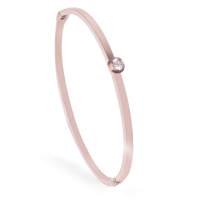 Náramek ocelový Spot rose gold bangles